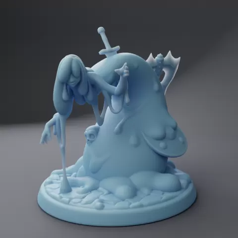Monstrous Lady Slime ( Slime Monster / Goo Girl / Gelatinous Cube ) by Twin Goddess Miniatures
