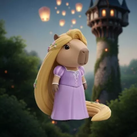 Capybara Princess Rapunzel