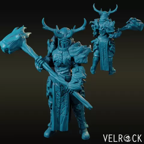 Oath of Preservation Paladin with Hammer (Female) (Pre-supported) by Velrock Art Miniatures