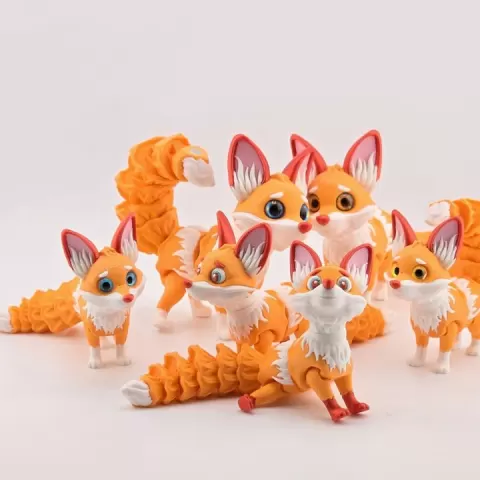 Flexi Fox STL, Articulated Cute Fox 3D Print, Fidget Animal Toy by yassine reyan