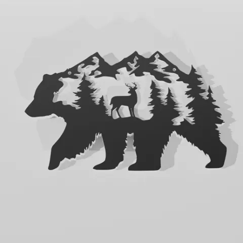Bear Mountain - Decor Wall Art Onecolor