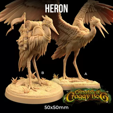Heron | PRESUPPORTED | Critterfolk of Craggy Bog by The Dragon Trappers Lodge