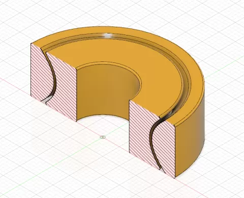 Printed bearing 608 no balls no assembly - print in place