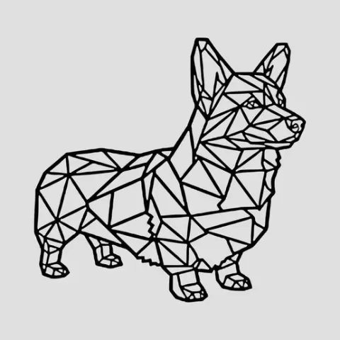 Corgi Line Art Wall Art