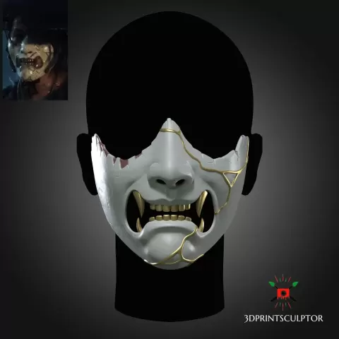 Ghost of Yotei Atsu Oni Mask Cosplay Premium Stl - 3dprintsculptor