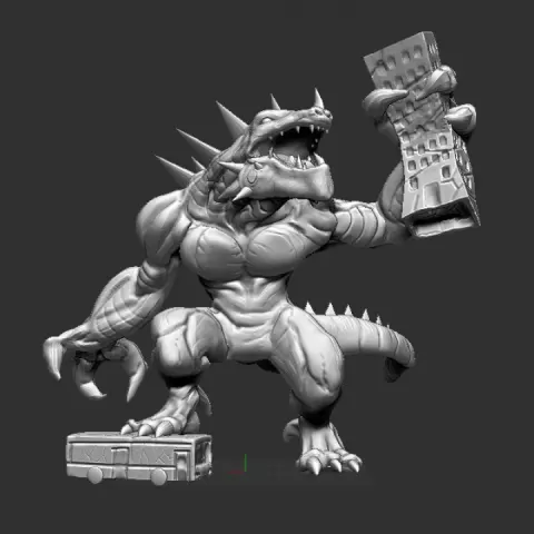 king of tokyo dark edition gigazaur by Village's Hope Miniatures