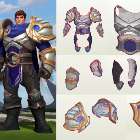 League of Legends - Garen Armor - DIY Cosplay Wearable Armor - Pepakura EVA Foam Template - PDO Pattern File Only
