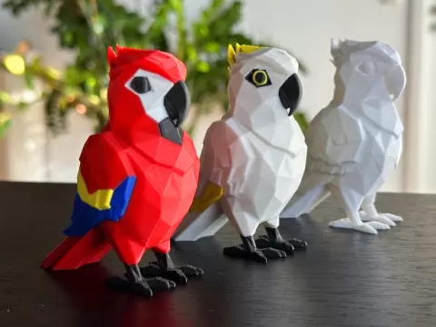 Cute Low Poly Parrot (No Supports)