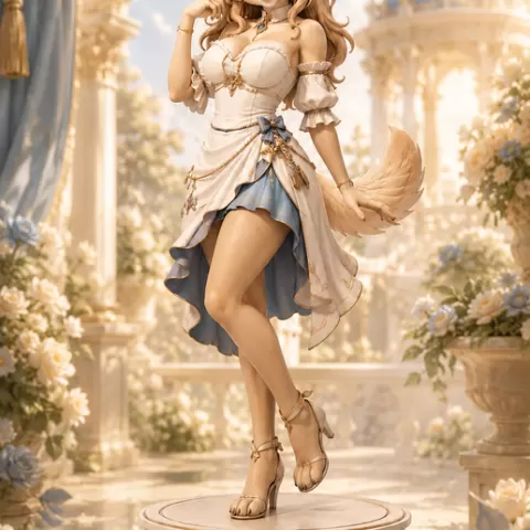Elegant Dog Girl Figurine – Fantasy Canine Princess 3D Print Model