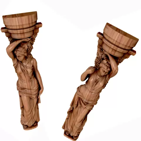 ³ Roman girl (woman) with grapes. 2 models Baluster, pillar - Canadian