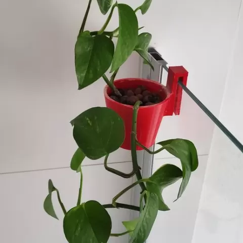 Shower plant pot for glass wall - Duschpflanzentopf für Glaswand
