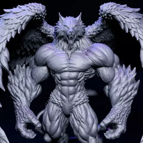 Hombre Lobo Fantasía Criatura STL IMPRESIÓN 3D - ZENBRUSH3D