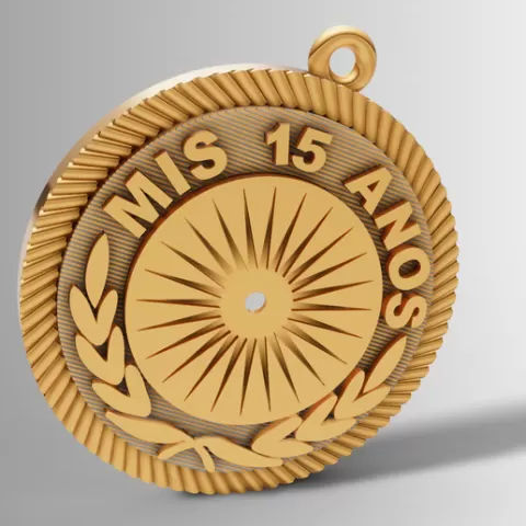 Mis 15 Años Medal Pendant STL 3Dm Quinceañera Jewelry