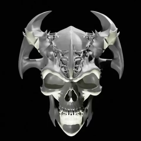 Stylized Fantasy Skull - STL File for 3D Printing, 3d print, demon, horror,FORSALE, ARTFORSALE, SUPPORTARTISTS, SHOPLOCAL