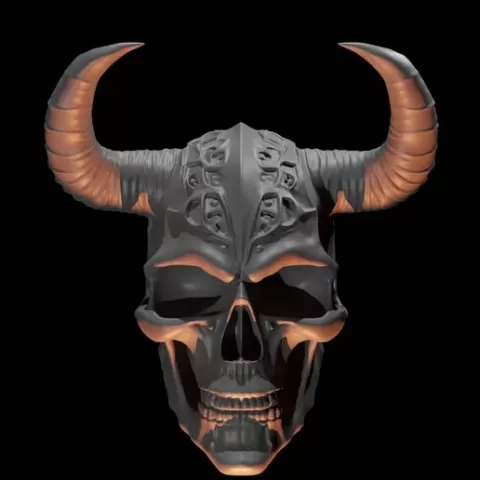 Stylized Fantasy Skull - STL File for 3D Printing, 3d print, demon, horror, fantasy, STL, printable, 3DPRINTING, FORSALE, SHOPLOCAL