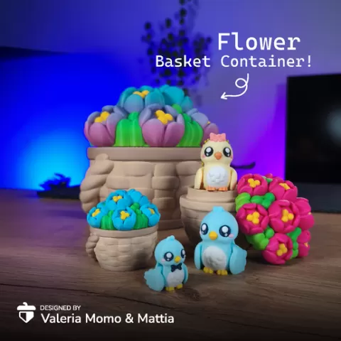 Flower Basket Container 🌸