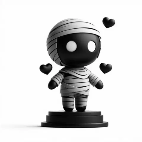 Mummy with Cute Kid 3D Print – Heartwarming Mother and Child Figurine, Decorative Home Ornament