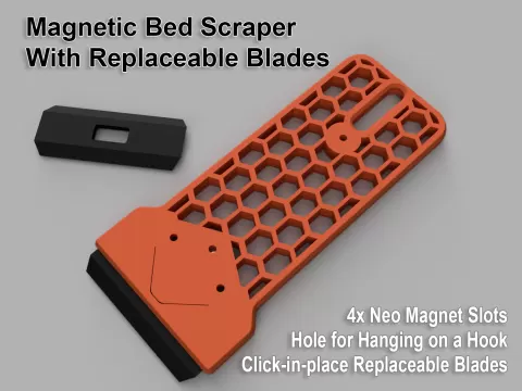 Ultimate Magnetic Bed Scraper Spatula with Printable Blades