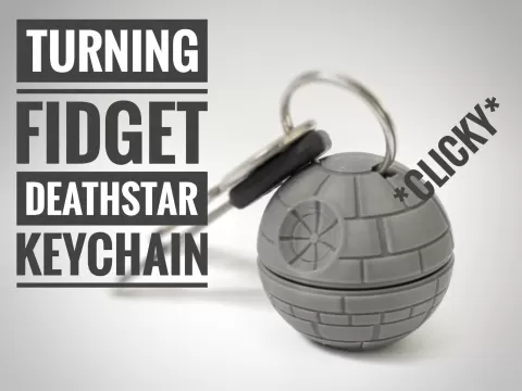 Turning Fidget Death Star Keychain