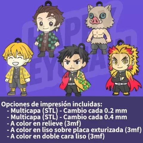 Kimetsu no Jaiba Chibi keychain pack (5 keychains)