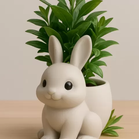 🐰Baby Bunny Planter STL - Kawaii Planter for succulents | Adorable design ready for 3D printing.
