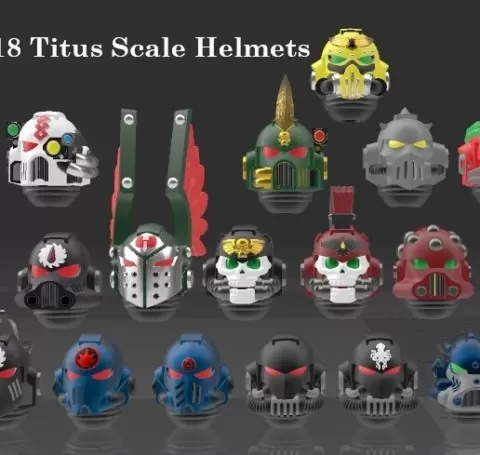 Custom 1/18 Titus Scale Helmets - 19 Total
