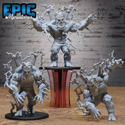 Electric Frankenstein Set / Flesh Creature / Undead Minion Beast / Zombie Monster / Female Humanoid / Horror Graveyard Encounter by Epic-Miniatures