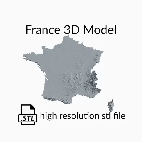 France Country Topographic Map - 3D Terrain Elevation - Relief Map - Topography of France by Robin Schmezko