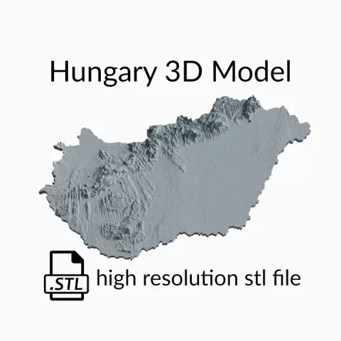 Hungary Country Topographic Map - 3D Terrain Elevation - Relief Map - Topography of Hungary by Robin Schmezko