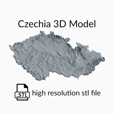 Czech Republic Country Topographic Map - 3D Terrain Elevation - Relief Map - Topography of Czechia by Robin Schmezko