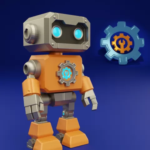 🤖 ModBot: Sprocket - Premium 3D Printable Robot Model | Modular, Magnet Ready Print