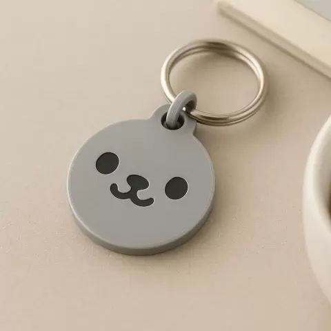 Cute 3D Printed Bear Face Keychain