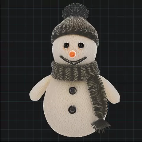 3D knitted Snowman Character Model – Winter Decor