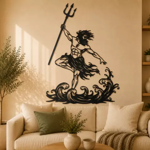 Poseidon Ocean God 2D Wall Art