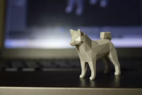 Low Poly Shiba Figurine