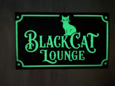 Black Cat Lounge Sign