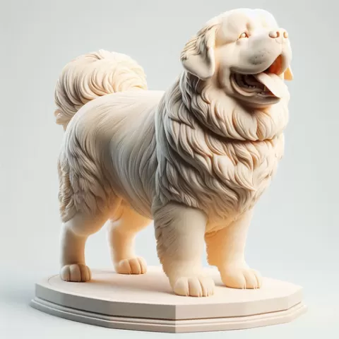 1319 Color 3D Model of a Laughing Newfoundland Dog on a Pedestal , pug, dachshund, poodle, cat, dog, monkey, elephant, beagle, bear, lion, fox, faun, pomeranian, troll, wolf, majestic, totem, newfoundland, STL