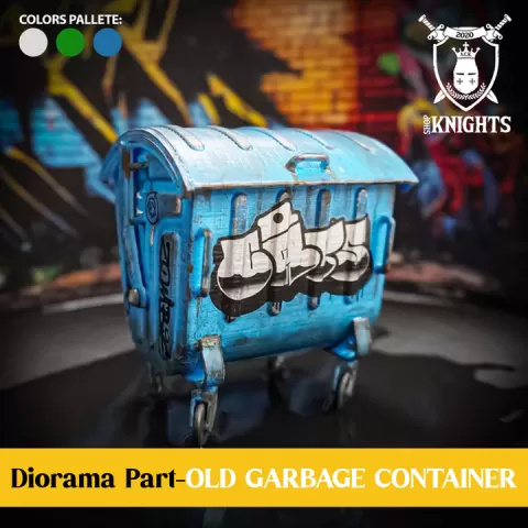 OLD GARBAGE CONTAINER Dumpster Diorama Accessories by JeraxCarWorkshop