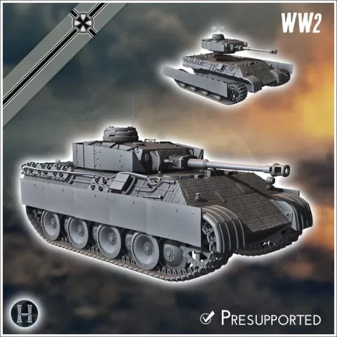 Panzer V Panther Ausf. D with Panzer IV turret - Germany Eastern Western Front Normandy Italy Berlin Bulge WWII by Hartolia Miniatures