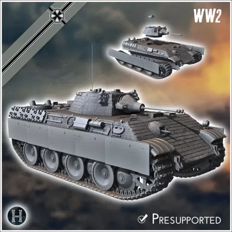 Gefechtsaufklärer Panther Ausf. G with 50mm KwK 39 Leopard turret - Germany Eastern Western Front Normandy Italy Berlin Bulge WWII by Hartolia Miniatures