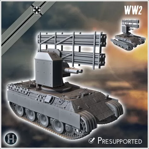 Panzer V Panther Ausf. D Raketenwerfer - Germany Eastern Western Front Normandy Italy Berlin Bulge WWII by Hartolia Miniatures