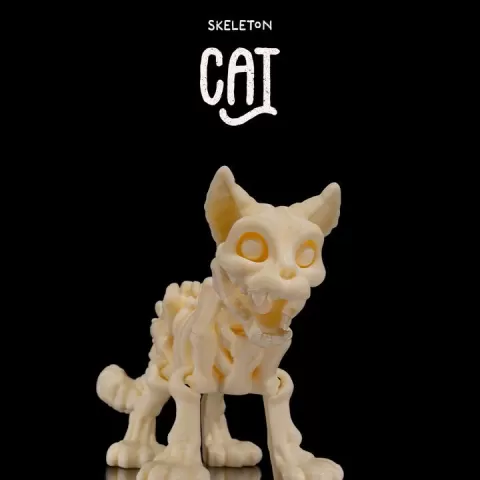 Skeleton Cat by Stlflix