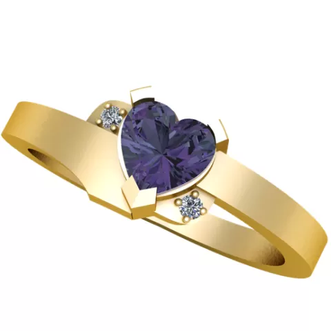 heart gemstone ring 3D printable model