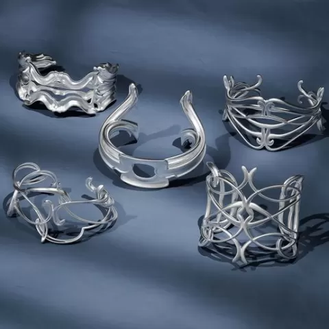Silver Bracelet 3D Model, Bracelet STL Design, 3D Jewelry Making File, Wrist Cuff Bracelet, Digital Bracelet Model Making