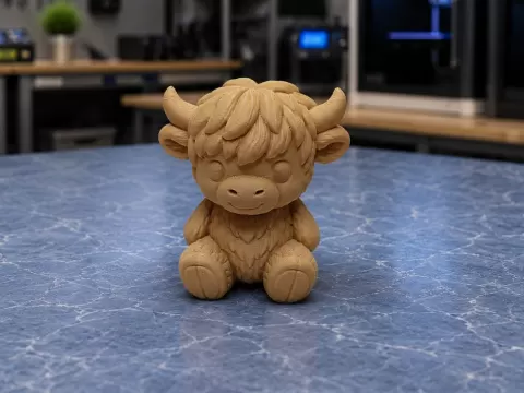 Kleines Hochlandkalb mit frechem Ponyblick