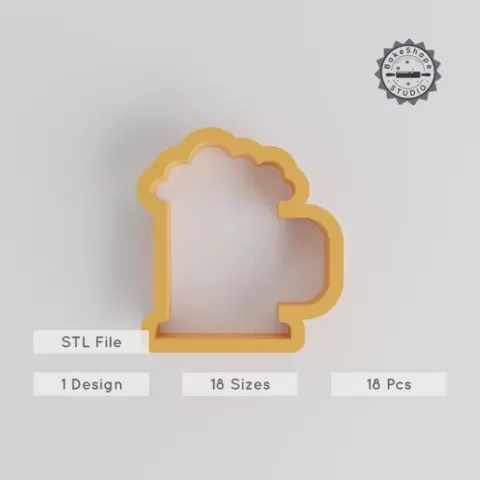Beer Mug Shape Cutter Set, 18 Sizes, Perfect for Cookies, Fondant & Clay, Party Drink Design