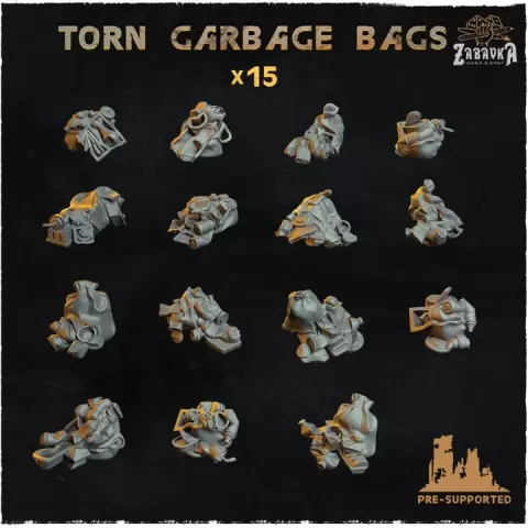 Torn Garbage Bags - Basing Bits 2.0 by Zabavka Workshop
