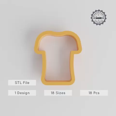 Tshirt Shape Cutter Set, 18 Sizes, Perfect for Cookies, Fondant & Clay, Clothing Shirt Design STL Files