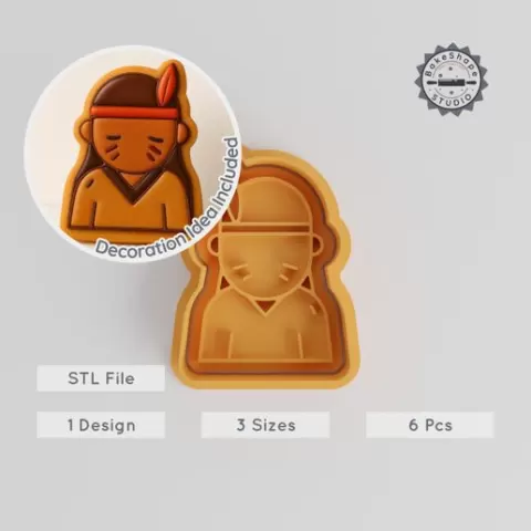Indian Theme Shape Cutter & Stamp Set, Perfect for Cookies & Fondant, Cultural Heritage Designs, 3 Sizes