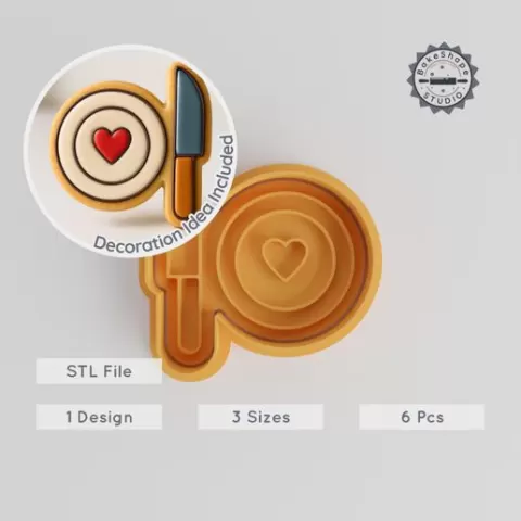 Knife Shape Cutter & Stamp Set, Perfect for Cookies & Fondant, 3 Sizes, 6-Piece Dining & Cuisine Tool Collection